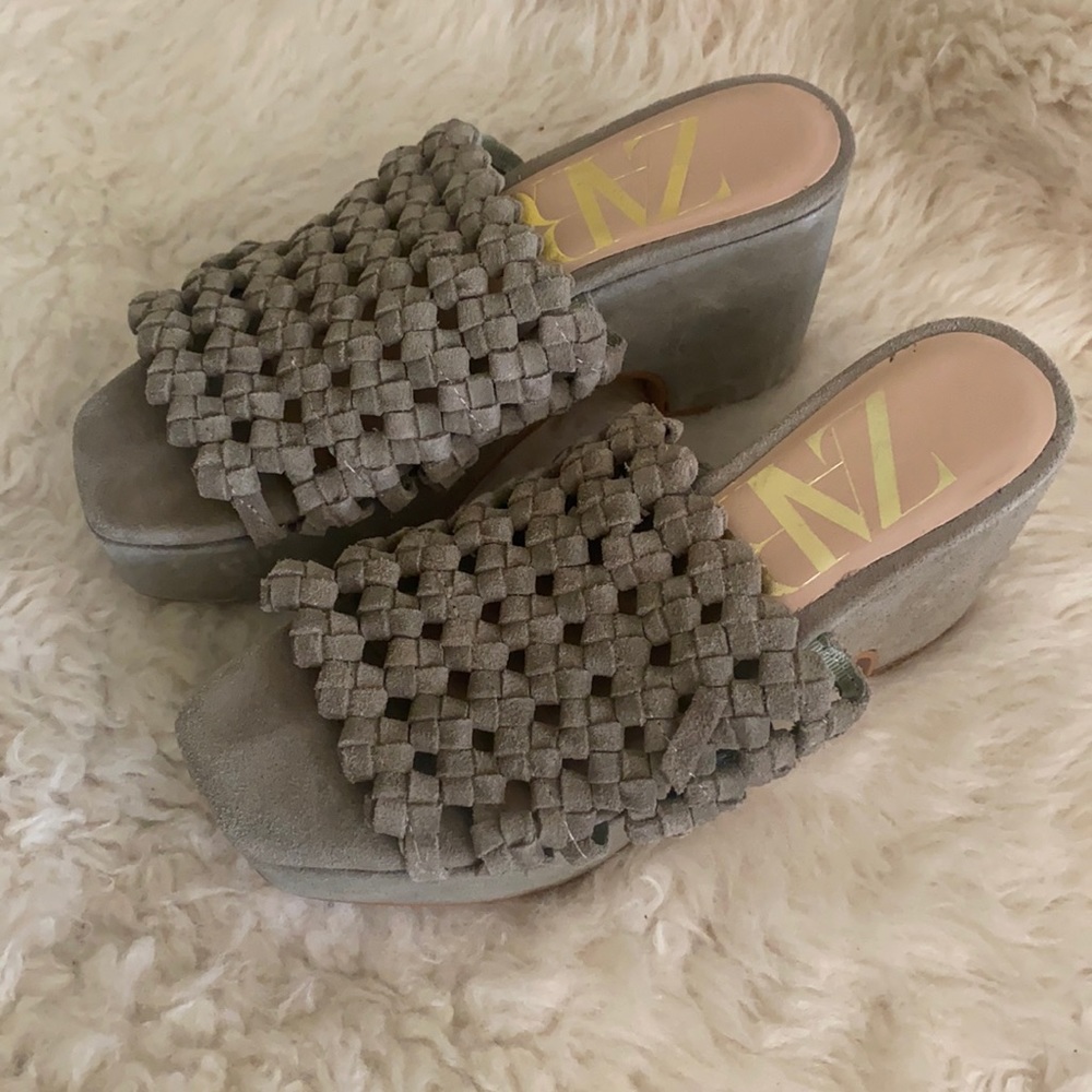 Zara Olive Green Platform Wedges
